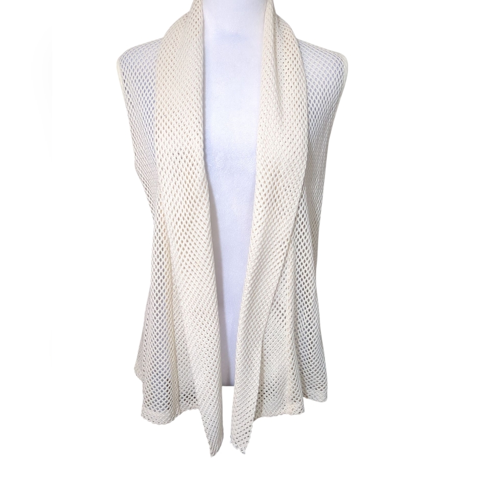 Freeway Cream Open Knit Vest Size M